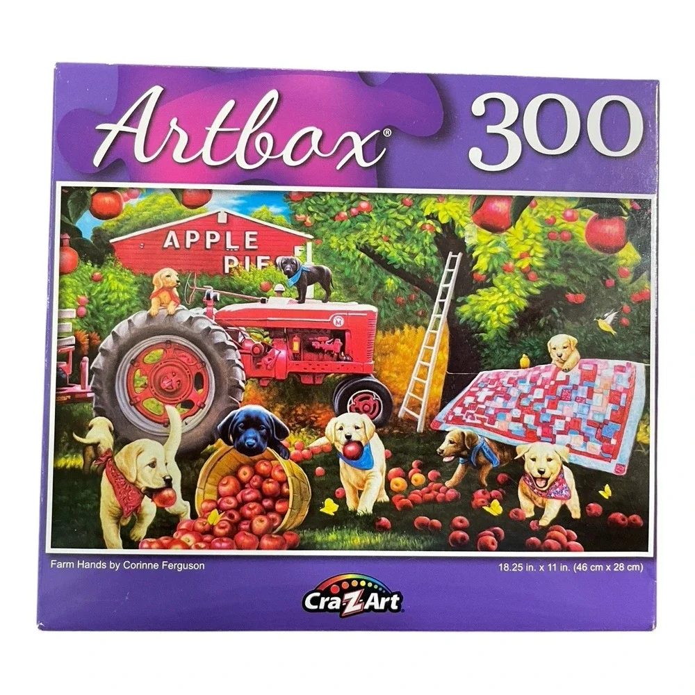 2 Puzzles Balloons Farm Hands Dogs Apples 300 Pc Jigsaw Cra Z Art New Puzzlebug